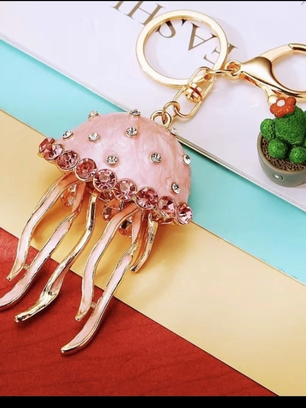 Beautiful Jellyfish Bag Charm/ Keychain NEW